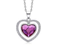 JZWCHQ 925 Collier en argent sterling décoré de cristaux Pendants Pendants Bijoux coeur de luxe cadeau romantique cadeau