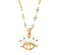 JZWCHQ 925 Collier Evil Eye Silver Silver Evil pour Les Filles, Collier Blue Evil Eye Collier Lucky Eye Prendant Colliers, Gold Evil Eye Collier, Silver Evil Eye Collier