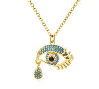 JZWCHQ 925 Collier Evil Eye Silver Silver Evil pour Les Filles, Collier Blue Evil Eye Collier Lucky Eye Prendant Colliers, Gold Evil Eye Collier, Silver Evil Eye Collier