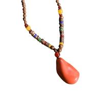 JZWCHQ 925 Collier hippie en argent sterling pour les femmes et les hommes, le collier pendentif pour la paix Boho Aesthetic Tassel Vintage Perles en bois Bohemia Chaîne de pulls, colliers longs pour