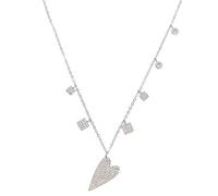 JZWCHQ 925 Colliers de pendentif transparent à cœur argent sterling
