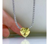 JZWCHQ 925 réel argent 12 * 12 mm Collier pendentif en diamant élevé en forme de cœur en forme de cœur pour femmes bijoux