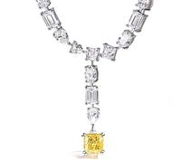 JZWCHQ 925 STERLING SILPS MISSANITE Citrine Collier de pendentif d'anniversaire de pierres précieuses pour femmes bijoux