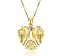 JZWCHQ 925 STERLING Silver Angel Wings Pendant Collier Guardian Angel Wings Birthstone Collier For Women Girls Christmas Ornaments Cadeaux