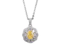 JZWCHQ 925 Sterling Silver Flower Moissanite Gemstone Mariage Pendant Collier pour femmes bijoux