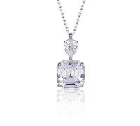 JZWCHQ 925 STERLING Silver High Carbone Diamond Sparkling Cut 12 * 12 mm Pendants pour femmes Bijoux Collier