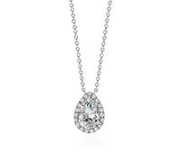 JZWCHQ 925 Sterling Silver Love Twinkle Chardrop Inclay Zircon Sun Collier Original