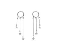 JZWCHQ 925 Sterling Silver Star Pift Drop Boucle d'oreille, Boucles d'oreilles en Argent à Longue chaîne, Boucles d'oreilles en Cerceau Simple à huggie pour Femmes Gift Girls