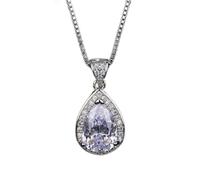 JZWCHQ 925 Sterling Silver Water Drop Spinel Topaz Topaz Gemstone Pendant Collier pour femmes Bijoux Mariage Cadeau