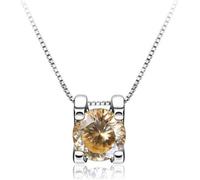 JZWCHQ ACCESSOIRES - 1CT COUPE ROUND D COULEUR 925 Collier pendentif Moissanite Silver Silver pour les femmes