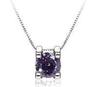 JZWCHQ ACCESSOIRES - 1CT COUPE ROUND D COULEUR 925 Collier pendentif Moissanite Silver Silver pour les femmes