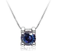 JZWCHQ ACCESSOIRES - 1CT COUPE ROUND D COULEUR 925 Collier pendentif Moissanite Silver Silver pour les femmes