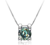 JZWCHQ ACCESSOIRES - 1CT COUPE ROUND D COULEUR 925 Collier pendentif Moissanite Silver Silver pour les femmes
