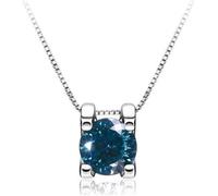 JZWCHQ ACCESSOIRES - 1CT COUPE ROUND D COULEUR 925 Collier pendentif Moissanite Silver Silver pour les femmes
