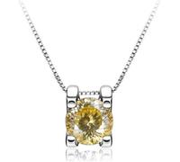 JZWCHQ ACCESSOIRES - 1CT COUPE ROUND D COULEUR 925 Collier pendentif Moissanite Silver Silver pour les femmes