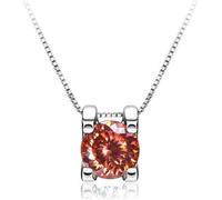 JZWCHQ ACCESSOIRES - 1CT COUPE ROUND D COULEUR 925 Collier pendentif Moissanite Silver Silver pour les femmes