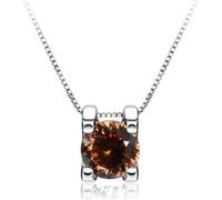 JZWCHQ ACCESSOIRES - 1CT COUPE ROUND D COULEUR 925 Collier pendentif Moissanite Silver Silver pour les femmes