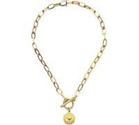 JZWCHQ Accessoires 925 Collier à bascule de monnaie en argent sterling pour les femmes, bascule Collier pendentif à la chaîne de trombone - serrure et clé, cœur, collier pendentif chaîne de pièces de