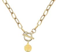 JZWCHQ Accessoires 925 Collier à bascule de monnaie en argent sterling pour les femmes, bascule Collier pendentif à la chaîne de trombone - serrure et clé, cœur, collier pendentif chaîne de pièces de