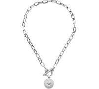 JZWCHQ Accessoires 925 Collier à bascule de monnaie en argent sterling pour les femmes, bascule Collier pendentif à la chaîne de trombone - serrure et clé, cœur, collier pendentif chaîne de pièces de