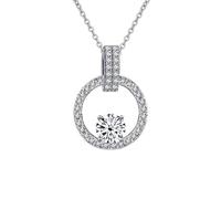 JZWCHQ Accessoires Collier Moissanite 1CT pour Femmes, Colliers à Pendentif en Diamant Rose/Bleu/Jaune de Couleur D, Colliers pour Femme et Maman