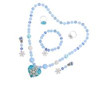 JZWCHQ ACCESSOIRES FILLES 1 Set Collier de perle Bracelet Boucle d'oreille Boucles d'oreilles de Noël pour Photo accessoires Collier bleu en plastique