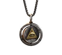 JZWCHQ Ancienne Collier de Collier Horus Pharaon égyptien pour Hommes, Collier de Rock Punk Rock Qui voit Tous - Eye Unisexe du Collier Ra, Collier Illuminati avec Un Pendentif Horus pour