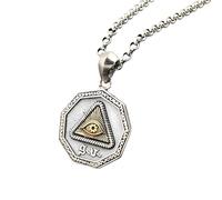 JZWCHQ Ancienne Collier de Collier Horus Pharaon égyptien pour Hommes, Collier de Rock Punk Rock Qui voit Tous - Eye Unisexe du Collier Ra, Collier Illuminati avec Un Pendentif Horus pour