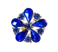 JZWCHQ Anneau de déclaration de fleur en strass pour les femmes filles plaquées délicate de cristal de cristal promesses promesses réglables enveloppe ouverte bagues confort Fit boho anniversaire