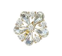 JZWCHQ Anneau de déclaration de fleur en strass pour les femmes filles plaquées délicate de cristal de cristal promesses promesses réglables enveloppe ouverte bagues confort Fit boho anniversaire