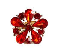 JZWCHQ Anneau de déclaration de fleur en strass pour les femmes filles plaquées délicate de cristal de cristal promesses promesses réglables enveloppe ouverte bagues confort Fit boho anniversaire