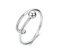 JZWCHQ Anneau S925 ajusté pour femmes, boule de style de style minimaliste sonneries de doigts pour la fête d'anniversaire de mariage bijoux