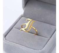 JZWCHQ Anneaux ouverts pour femmes, élégant art créatif élégant vintage Initial I Design Golden Rings Gift Romantic Jewelry For Girl Women Couple Engagement Wedding
