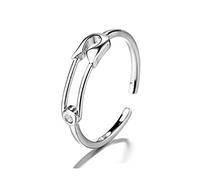 JZWCHQ Anneaux ouverts pour les femmes, mode ajusté vintage Simple Paper Clip Design Silver Rings Bijoux romantique Gift For Girl Women Couple Engagement Wedding