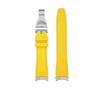 JZWCHQ Arc bouche fluororubber watch sangle compatible avec Tudor Black Bay M79230R M79363n Watchband 20 21 mm 22 mm FKM Bracelet pour hommes (EndingLink-Gold, 22 mm)