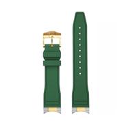 JZWCHQ Arc bouche fluororubber watch sangle compatible avec Tudor Black Bay M79230R M79363n Watchband 20 21 mm 22 mm FKM Bracelet pour hommes (EndingLink-Gold, 22 mm)