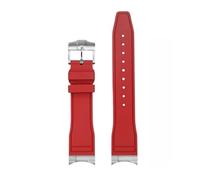 JZWCHQ Arc bouche fluororubber watch sangle compatible avec Tudor Black Bay M79230R M79363n Watchband 20 21 mm 22 mm FKM Bracelet pour hommes (EndingLink-Gold, 22 mm)