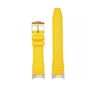 JZWCHQ Arc bouche fluororubber watch sangle compatible avec Tudor Black Bay M79230R M79363n Watchband 20 21 mm 22 mm FKM Bracelet pour hommes (EndingLink-Gold, 22 mm)