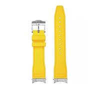 JZWCHQ Arc bouche fluororubber watch sangle compatible avec Tudor Black Bay M79230R M79363n Watchband 20 21 mm 22 mm FKM Bracelet pour hommes (EndingLink-Gold, 22 mm)