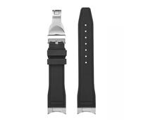 JZWCHQ Arc bouche fluororubber watch sangle compatible avec Tudor Black Bay M79230R M79363n Watchband 20 21 mm 22 mm FKM Bracelet pour hommes (EndingLink-Gold, 22 mm)