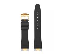 JZWCHQ Arc bouche fluororubber watch sangle compatible avec Tudor Black Bay M79230R M79363n Watchband 20 21 mm 22 mm FKM Bracelet pour hommes (EndingLink-Gold, 22 mm)