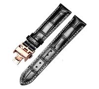 JZWCHQ Band de montre décontracté Calfskin Leather Business Watch Band compatible compatible avec les bandes de sangle de montre 13，14，15，18，19，20，21 mm (Rose noire noire, 18 mm)