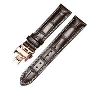 JZWCHQ Band de montre décontracté Calfskin Leather Business Watch Band compatible compatible avec les bandes de sangle de montre 13，14，15，18，19，20，21 mm (Rose noire noire, 18 mm)