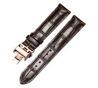JZWCHQ Band de montre décontracté Calfskin Leather Business Watch Band compatible compatible avec les bandes de sangle de montre 13，14，15，18，19，20，21 mm (Rose noire noire, 18 mm)