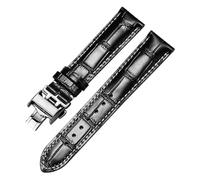 JZWCHQ Band de montre décontracté Calons de montre en cuir en cuir Band compatible compatible avec des bandes de sangle de montre 13,14,15,18,19,20,21 mm (Black Black Rose, 18 mm)