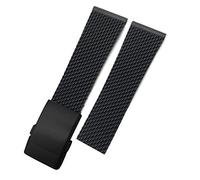 JZWCHQ Band de Montre en Caoutchouc 22 mm 24 mm pour Le héritage superocean Avenger Challenger en Silicone étanche de Sangle Douce de Montre Douce/Lettres Noires Bleues / 22 mm