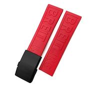 JZWCHQ Band de Montre en Caoutchouc 22 mm 24 mm pour Le héritage superocean Avenger Challenger en Silicone étanche de Sangle Douce de Montre Douce/Lettres Noires Bleues / 22 mm