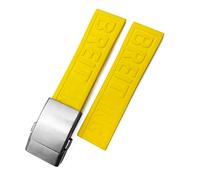 JZWCHQ Band de Montre en Caoutchouc 22 mm 24 mm pour Le héritage superocean Avenger Challenger en Silicone étanche de Sangle Douce de Montre Douce/Lettres Noires Bleues / 22 mm
