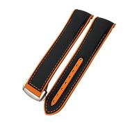JZWCHQ Bande de Surveillance en Caoutchouc en Nylon de qualité 20 mm 21 mm 22 mm de qualité ajusté pour Omega GMT Planet Ocean 600 8900 Orange Canvas Silicone Bandon