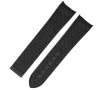JZWCHQ Bands de montre en silicone en nylon en nylon en caoutchouc de 20 mm pour Omega GMT Planet Ocean Seamaster Diver 300 Sangle de montre orange à extrémité incurvée